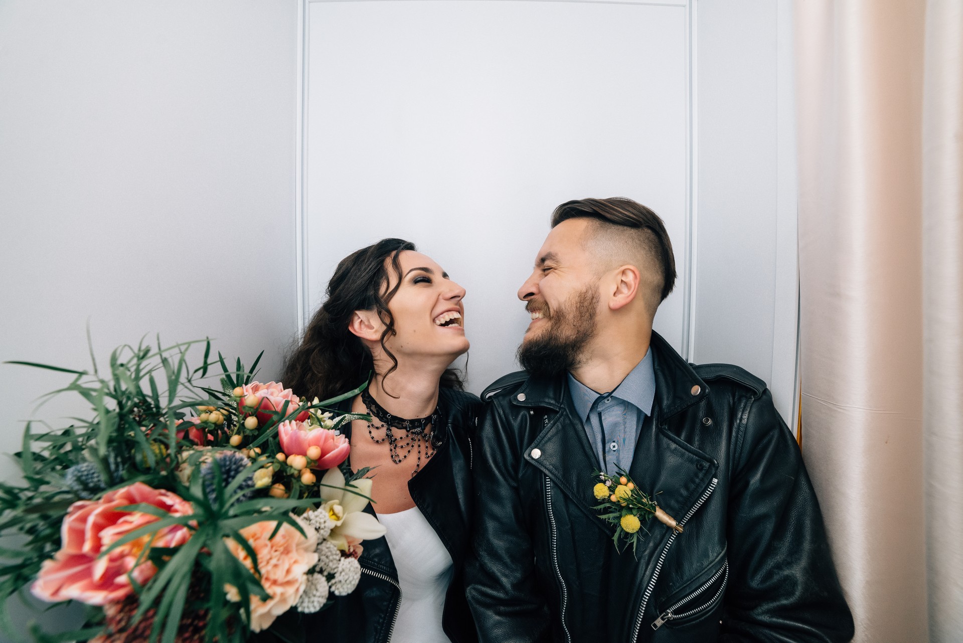 Wedding in the style of rock. Rocker or Biker wedding.